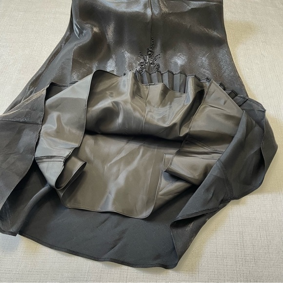 Alex Evening Black Beaded Tank Dress and Bested Trimmed Jacket Set Size 10 - Picture 11 of 12